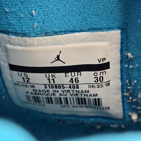 Air Men's Size 12 US Jordan 10 Sneakers Retro Tinker Blue High Top Sneakers READ - Picture 8 of 8